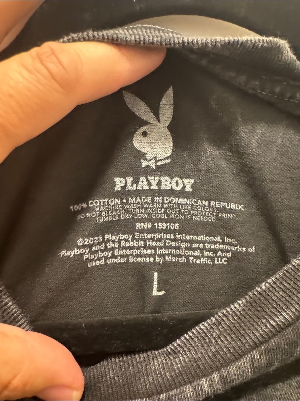 PLAYBOY Tee with Multicolor Bunny Grid. L. Like New!🔥 - Picture 2 of 3